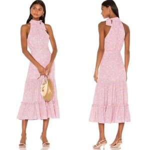 Likely x Revolve Mona Pastel Floral Halterneck Midi Dress Size 6